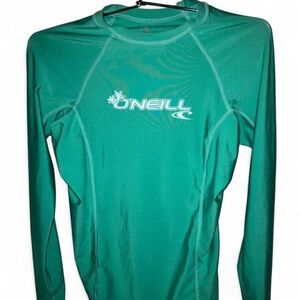 O'Neill Green Rash Guard Long Sleeve Swim Shirt